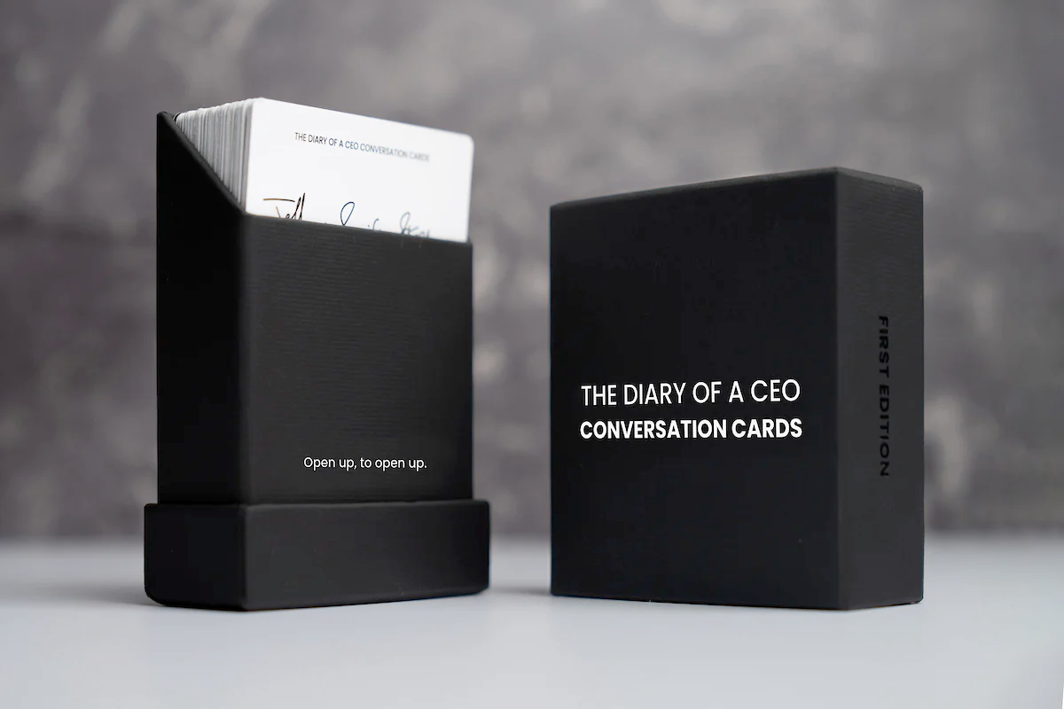 Hero shot of the Diary of a CEO Conversation Card deck