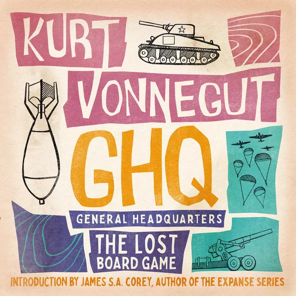 Box cover for the board game GHQ, done in a very 1960s Saul Bass style.